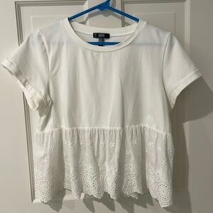 Aqua Scalloped Peplum Tee